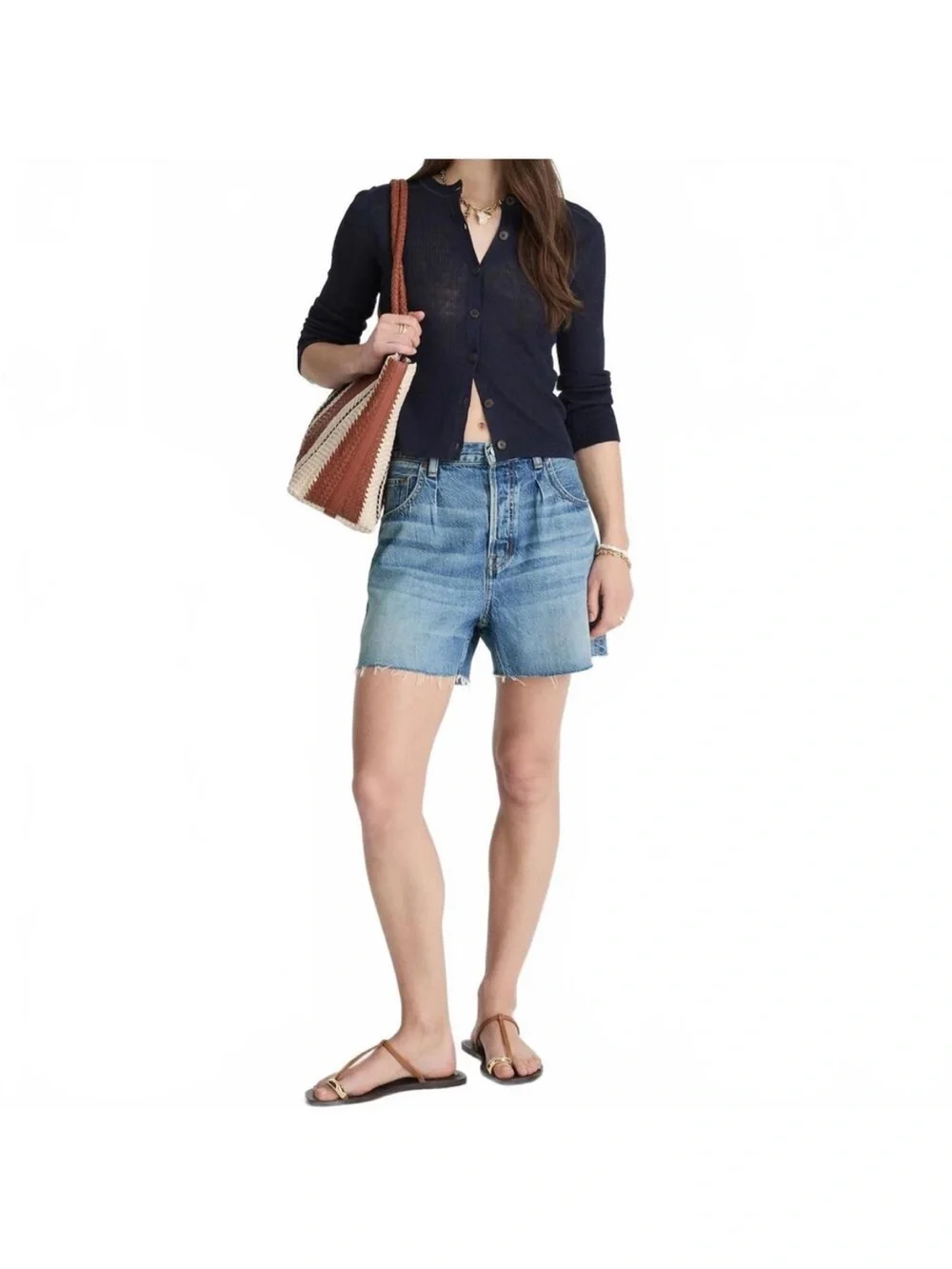 Madewell pleated denim shorts